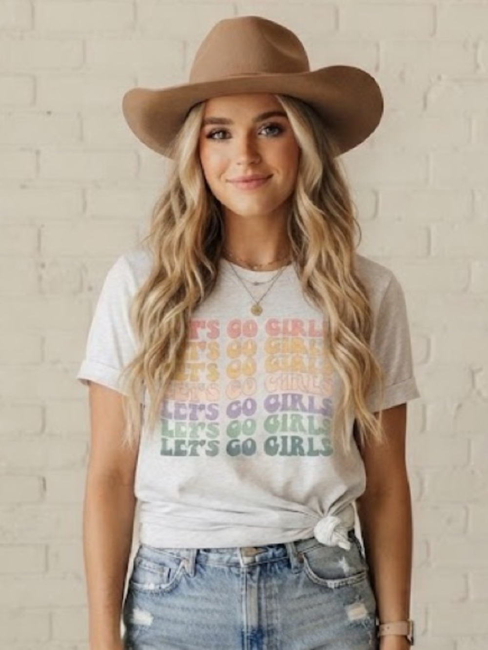 Retro Let's Go Girls Graphic Tee Nashville Bachelorette - Ash Gray, Size: S